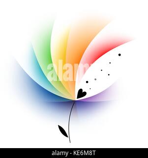 Rainbow abstrakte Blume, Blütenblätter Regenbogen, Vektor, Abbildung Stock Vektor