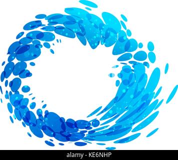 Wasser Kreis splash Element auf weißem Hintergrund Stock Vektor