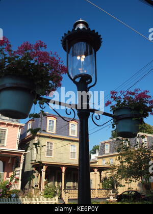 Cape May, New Jersey, schöne viktorianische Häuser an der südlichen Spitze von New Jersey an den Atlantischen Ozean Stockfoto