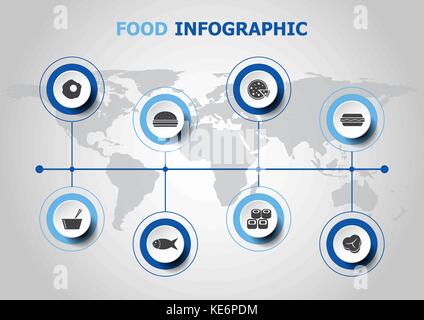 Infografik Design mit Essen Icons, Vektor Stock Vektor