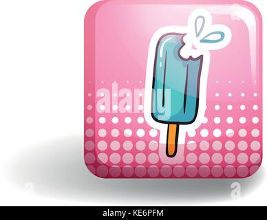 Popsicle auf rosa Quadrat Stock Vektor