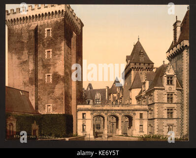Das Schloss von Osten vorne, Pau, Pyrenäen, Frankreich LCCN 2001698663 Stockfoto
