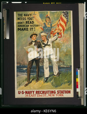 Die Marine braucht Sie! Lesen Sie nicht die amerikanische Geschichte! LCCN 2001700115 Stockfoto