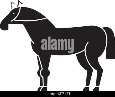 Racing horse Symbol, Vector Illustration, schwarze Zeichen auf isolierten Hintergrund Stock Vektor