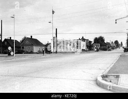 Plakate in der Cedar Street und 3. Avenue Southeast, Vancouver 1933 Stockfoto