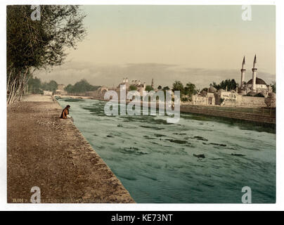 Der Strom der Barada, Damaskus, Heiliges Land, (d. h. Syrien) LCCN 2002724983 Stockfoto