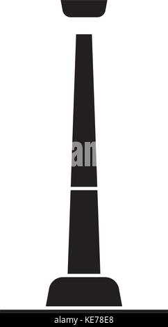 Turm tv-Symbol, Vector Illustration, schwarze Zeichen auf isolierten Hintergrund Stock Vektor