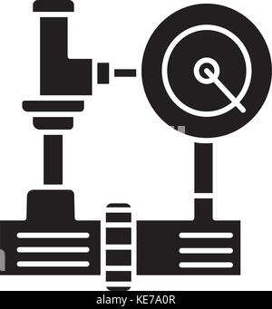 Der Wasserdruck system - Industrie Symbol, Vector Illustration, schwarze Zeichen auf isolierten Hintergrund Stock Vektor