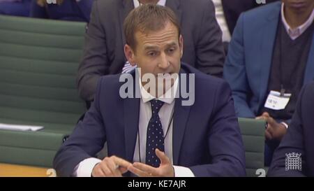 FA Technical Director Dan Ashworth vor dem Komitee für Digital, Kultur, Medien und Sport im Portcullis House in Westminster, London. Stockfoto