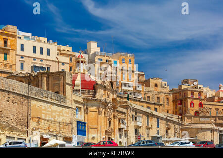 Alte Befestigungsanlagen von Valletta, Malta. Stockfoto