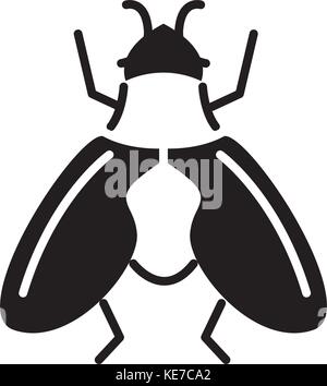 Fliegen Symbol, Vector Illustration, schwarze Zeichen auf isolierten Hintergrund Stock Vektor
