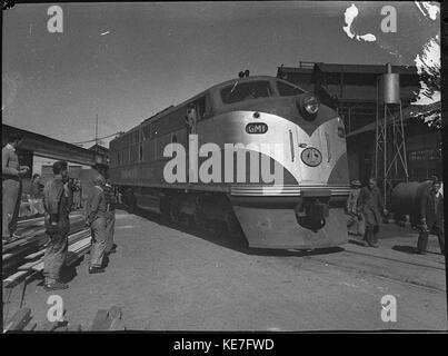Reise 31956 Testversion der neuen Commonwealth Railways diesel-elektrischen Lokomotive GM1 von Clyde Engineering bei Clyde gebaut Stockfoto