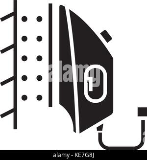 Bügeleisen Dampfgarer Symbol, Vector Illustration, schwarze Zeichen auf isolierten Hintergrund Stock Vektor