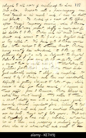 Ein Eintrag aus Thomas Butler Gunns Tagebüchern, Band 10, vom 10. Bis 16. März 1859. Das Dokument enthält ein persönliches Konto aus der Mitte des 19. Jahrhunderts. Stockfoto