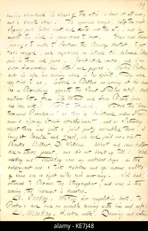 Dieser Tagebucheintrag von Thomas Butler Gunn bietet einen Einblick in das tägliche Leben in den 1850er Jahren Der Eintrag zeichnet Ereignisse vom 14. Bis 21. Januar 1856 auf und liefert einen Überblick über die historischen Ereignisse in diesem Zeitraum. Stockfoto