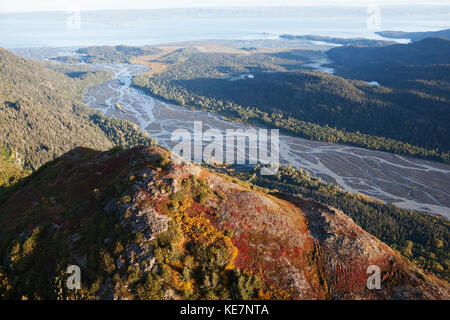 Landschaft der Kenai Mountains und die Kachemak Bucht, die Kachemak Bay State Park, Alaska, Vereinigte Staaten von Amerika Stockfoto