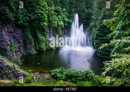 Ross Brunnen bei den Butchart Gardens, Victoria, Britisch-Kolumbien, Kanada Stockfoto