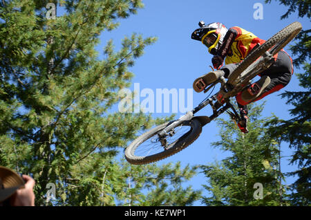 Peitsche aus Wm-crankworx in Whistler 2017 Stockfoto