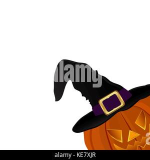 Kürbis für Halloween in einem Hexen Hut Stock Vektor