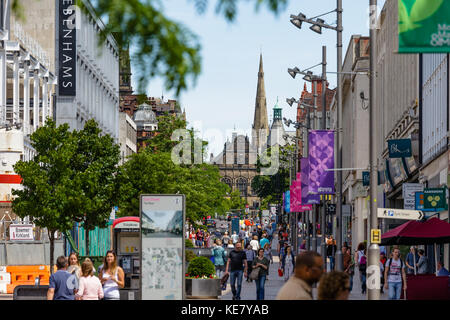 Blick über das Moor in Richtung pinstone Street, Sheffield, Großbritannien Stockfoto