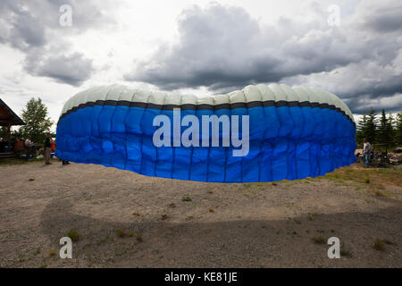 Paragliding Anleitung Klasse, Alaska, USA Stockfoto