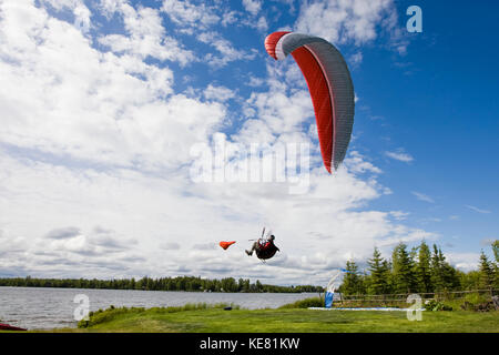 Paragliding Anleitung Klasse, Alaska, USA Stockfoto