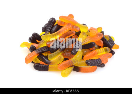Stapel von Halloween gummy Worms Stockfoto