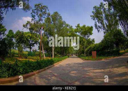 Delhi, Indien - 25. September 2017: herrliche Aussicht auf den Park, wo befindet sich der rajghat, New Delhi als Denkmal an Mahatma Gandhis Körper Einäscherung plac Stockfoto