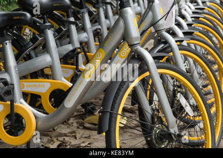 Bike Sharing Scheme namens O Bike, in Kuala Lumpur, Malaysia Stockfoto