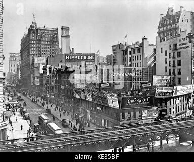 Vierunddreißigste St. & Sixth Ave S.E. Ecke, New York City, ca. 1915 Stockfoto