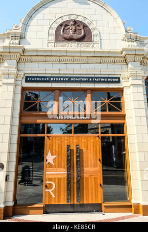 Starbucks finden Rösterei und Weinproben in Seattle. Stockfoto
