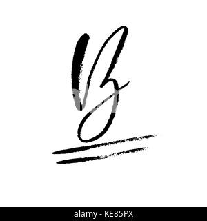 Von Hand bemalt Buchstabe b. trockenen Pinsel modernen Schriftzug. Vector Illustration. Stock Vektor