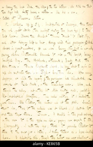 Ein Tagebucheintrag von Thomas Butler Gunn, in dem er seine Erfahrungen in der Mitte des 19. Jahrhunderts am 14. Und 15. August 1852 ausführlich beschreibt, um Einblicke in seine persönliche und historische Perspektive zu geben. Stockfoto