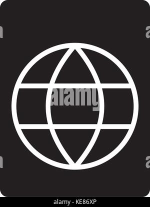 Reisepass Symbol, Vector Illustration, schwarze Zeichen auf isolierten Hintergrund Stock Vektor