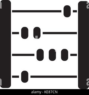 Abacus-Scores - Zähler Symbol, Vector Illustration, schwarze Zeichen auf isolierten Hintergrund Stock Vektor