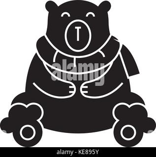 Bear polar cute Symbol, Vector Illustration, schwarze Zeichen auf isolierten Hintergrund Stock Vektor