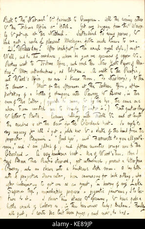 Der Tagebucheintrag von Thomas Butler Gunn vom 20. Bis 21. September 1853 gibt einen persönlichen Überblick über die Ereignisse in der Mitte des 19. Jahrhunderts und erfasst historische Momente und Reflexionen über das Leben in dieser Zeit. Stockfoto