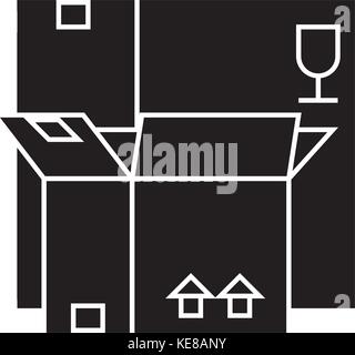 Boxen Symbol, Vector Illustration, schwarze Zeichen auf isolierten Hintergrund Stock Vektor