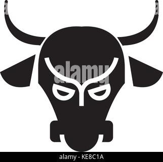 Hausse - Börse - bullish Symbol, Vector Illustration, schwarze Zeichen auf isolierten Hintergrund Stock Vektor