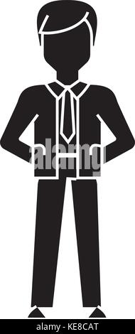Geschäftsmann Hände Symbol zurück, Vector Illustration, schwarze Zeichen auf isolierten Hintergrund Stock Vektor