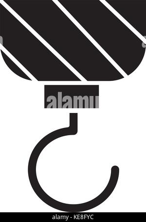 Baukran Symbol, Vector Illustration, schwarze Zeichen auf isolierten Hintergrund Stock Vektor