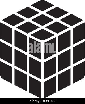 Cube rubik Symbol, Vector Illustration, schwarze Zeichen auf isolierten Hintergrund Stock Vektor