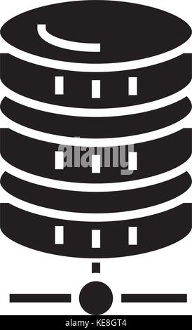 Datenbank Netzwerk Symbol, Vector Illustration, schwarze Zeichen auf isolierten Hintergrund Stock Vektor