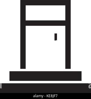 Eingangstür Symbol, Vector Illustration, schwarze Zeichen auf isolierten Hintergrund Stock Vektor