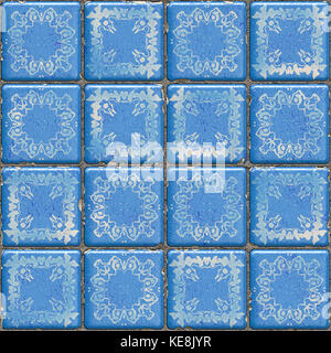 Modernes Badezimmer - glänzend weißen und blauen Fliesen - Bad mit