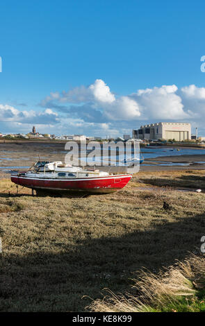 Barrow-in-Furness von der Promenade, Walney Island gesehen Stockfoto