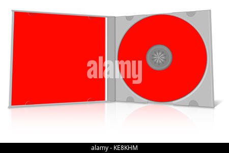 Red leere CD-Hülle und CD - Ihr eigenes Design darauf legen! Stockfoto