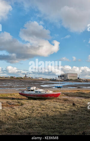 Barrow-in-Furness von der Promenade, Walney Island gesehen Stockfoto