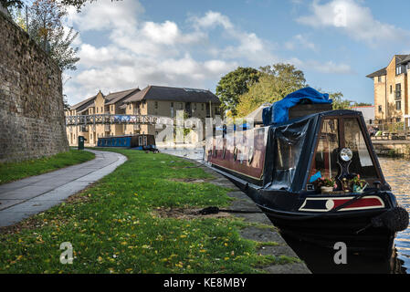 Blick entlang der Lancaster Canal in der Nähe von Lancaster Stockfoto