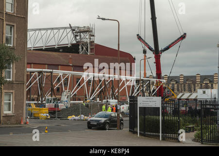 Die archibald Leitch, die Haupttribüne im Tynecastle wird in den Wiederaufbau der Fußball am Herzen', Edinburgh, Schottland, Großbritannien Stockfoto